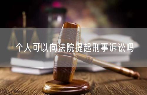 个人可以向法院提起刑事诉讼吗