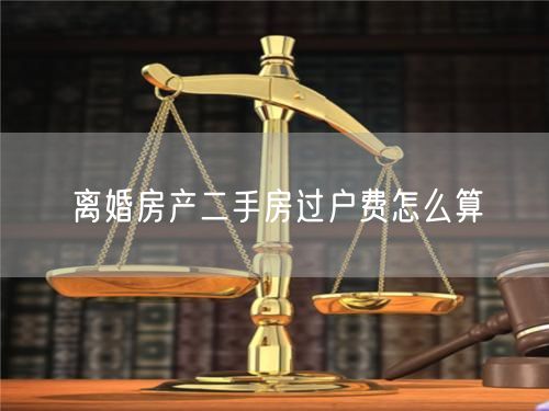 离婚房产二手房过户费怎么算