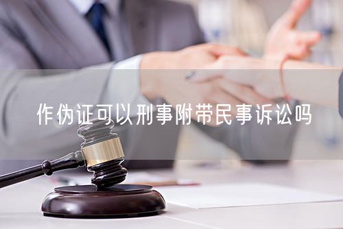 作伪证可以刑事附带民事诉讼吗