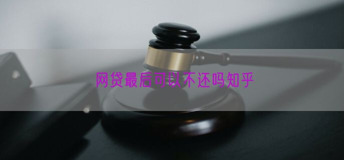 网贷最后可以不还吗知乎
