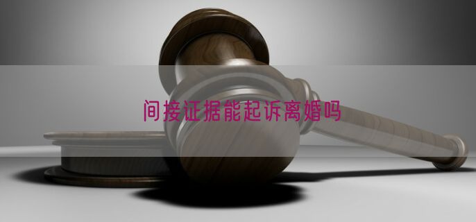 间接证据能起诉离婚吗