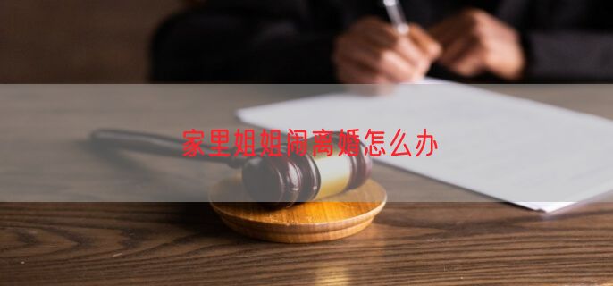 家里姐姐闹离婚怎么办