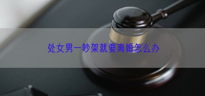 处女男一吵架就要离婚怎么办
